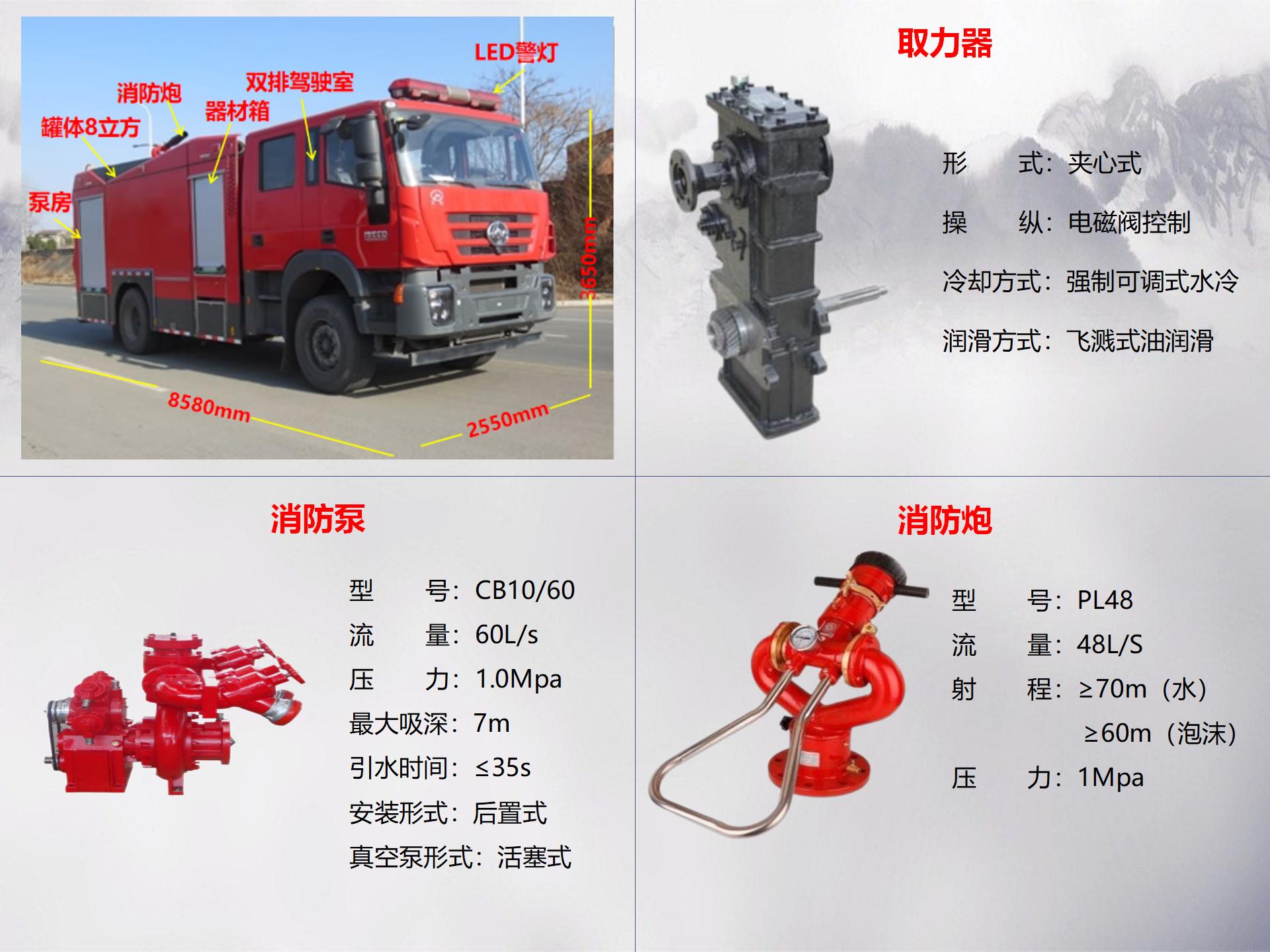 紅巖8噸泡沫消防車