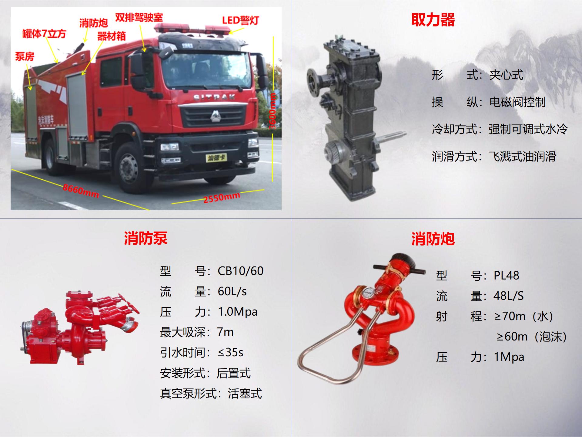 汕德卡7噸泡沫消防車