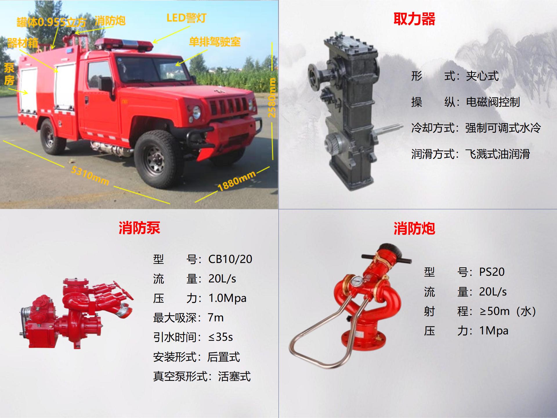 四驅(qū)勇士1噸水罐消防車
